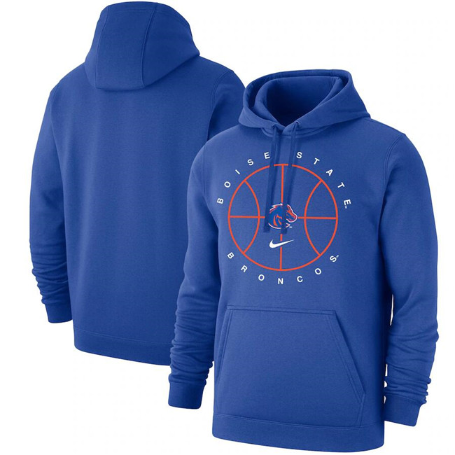 Men's Boise State Broncos Royal Basketball Icon Club Fleece Pullover Hoodie